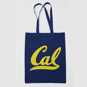 NEW UC Berkeley Cal Golden Bears Script Wordmark Canvas Medium Tote Bag NAVY